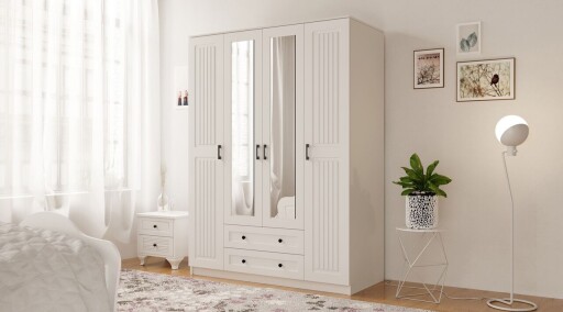 Dulap pentru haine, Hanah Home, Rb-074, Alb mat