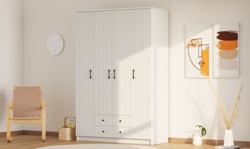 Dulap pentru haine, Hanah Home, Rb-185-03, Alb mat