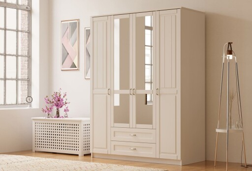 Dulap pentru haine, Hanah Home, Rb-121, Alb mat