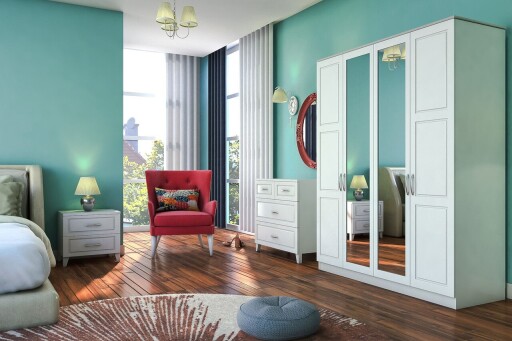 Dulap pentru haine, Hanah Home, Rb-163, Alb mat