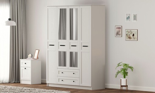 Dulap pentru haine, Hanah Home, Rb-168-01-010, Alb mat