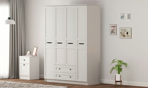 Dulap pentru haine, Hanah Home, Rb-168-01-001, Alb mat