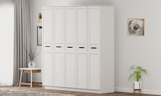 Dulap pentru haine, Hanah Home, Rb-168-01-004, Alb mat