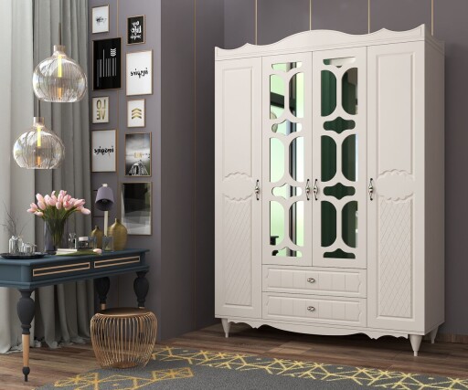 Dulap pentru haine, Hanah Home, Rb-048, Alb mat