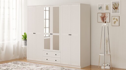 Dulap pentru haine, Hanah Home, Rb-064-02, Alb mat