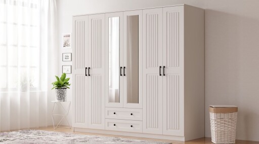 Dulap pentru haine, Hanah Home, Rb-075, Alb mat