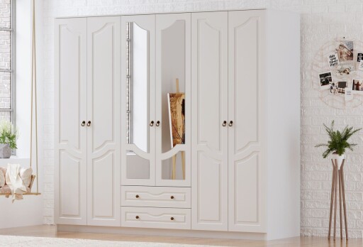 Dulap pentru haine, Hanah Home, Rb-107, Alb mat