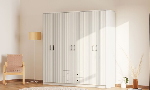 Dulap pentru haine, Hanah Home, Rb-185-06, Alb mat