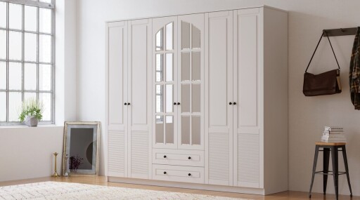 Dulap pentru haine, Hanah Home, Rb-115, Alb mat