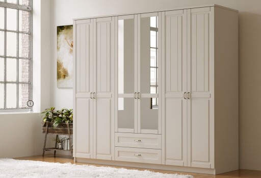 Dulap pentru haine, Hanah Home, Rb-122, Alb mat