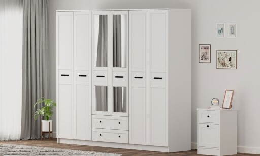 Dulap pentru haine, Hanah Home, Rb-168-01-013, Alb mat