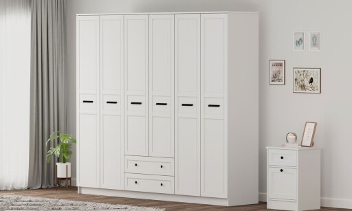 Dulap pentru haine, Hanah Home, Rb-168-01-007, Alb mat