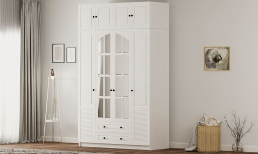 Dulap pentru haine, Hanah Home, Rb-185-17, Alb mat