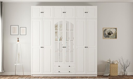 Dulap pentru haine, Hanah Home, Rb-185-15, Alb mat