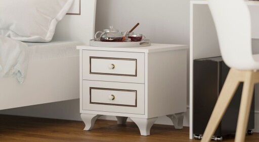 Noptiera, Hanah Home, Rb-103, Alb mat