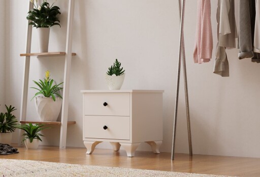 Noptiera, Hanah Home, Rb-070, Alb mat