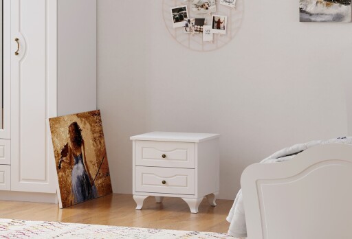 Noptiera, Hanah Home, Rb-108, Alb mat