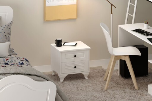 Noptiera, Hanah Home, Rb-118, Alb mat