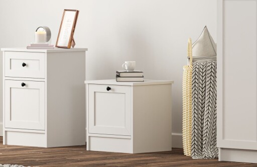 Noptiera, Hanah Home, Rb-168-02, Alb mat