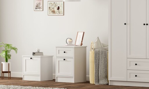 Noptiera, Hanah Home, Rb-168-03, Alb mat