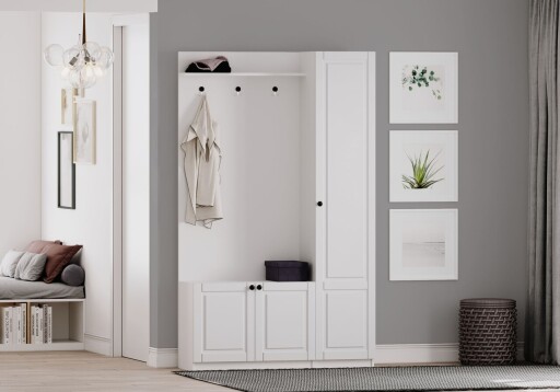 Cuier de perete, Hanah Home, Rb-044, Alb mat