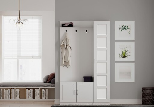 Cuier de perete, Hanah Home, Rb-054, Alb mat