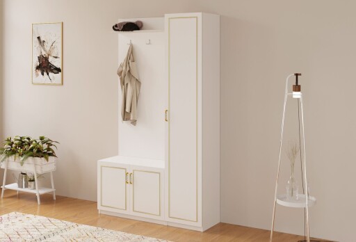 Cuier de perete, Hanah Home, Rb-092, Alb mat