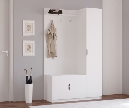 Cuier de perete, Hanah Home, Rb-159, Alb mat