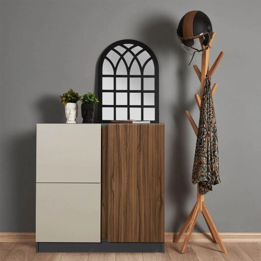 Dulap multifunctional, Hanah Home, Tuval 069, Antracit / Nuc