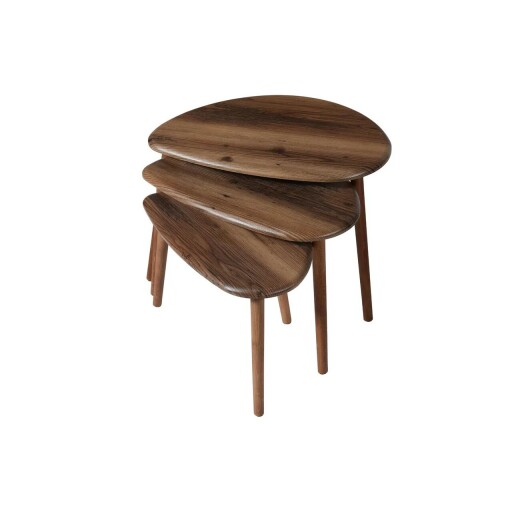 Set masute 3 piese, Hanah Home, Tuval 077, Maro