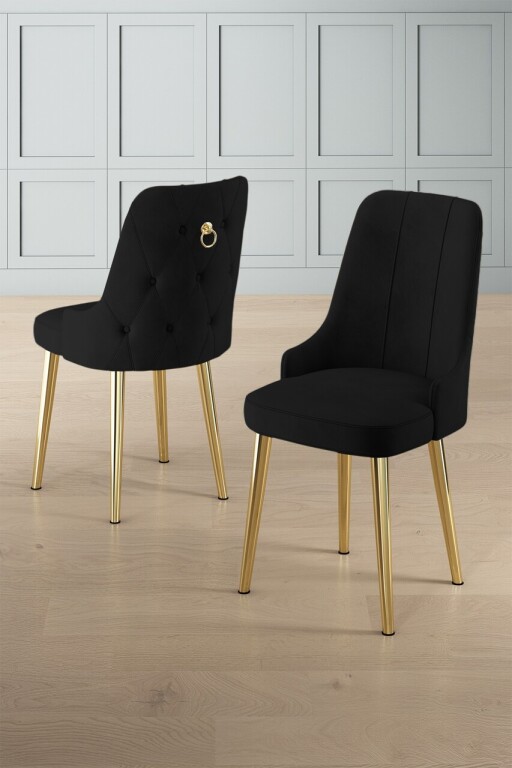 Set scaune 2 piese, Hanah Home, Newa, Negru