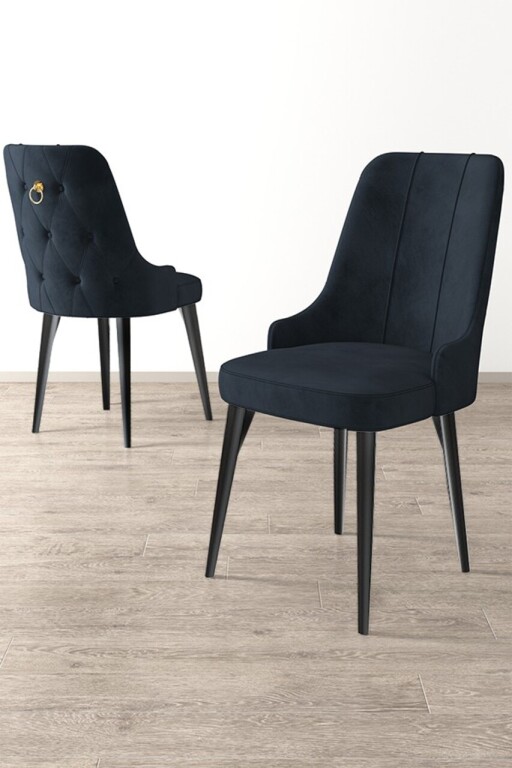 Set scaune 4 piese, Hanah Home, Newa, Antracit / Negru