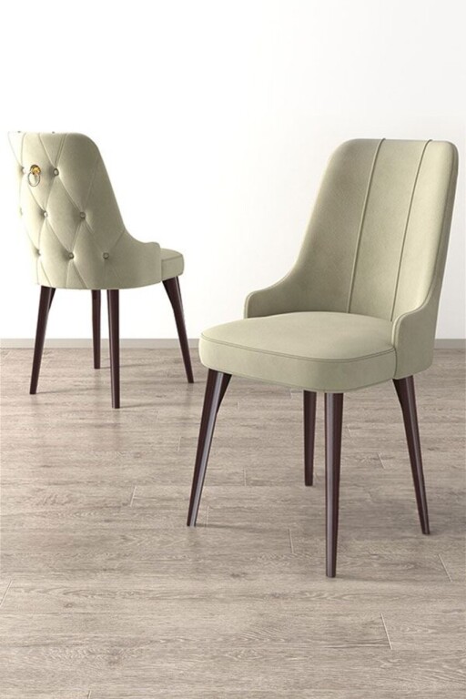 Set scaune 4 piese, Hanah Home, Newa, Crem/Maro