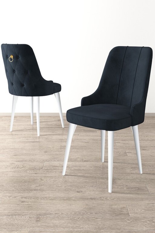 Set scaune 2 piese, Hanah Home, Newa, Antracit/Alb