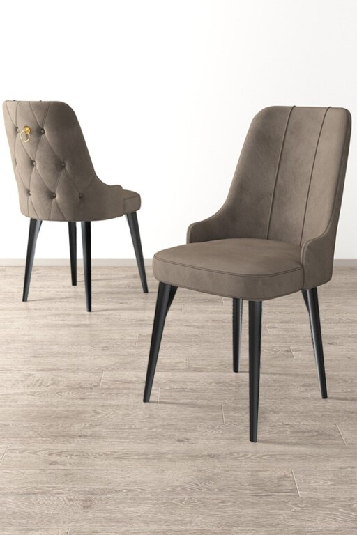 Set scaune 2 piese, Hanah Home, Newa, Cappuccino / Negru