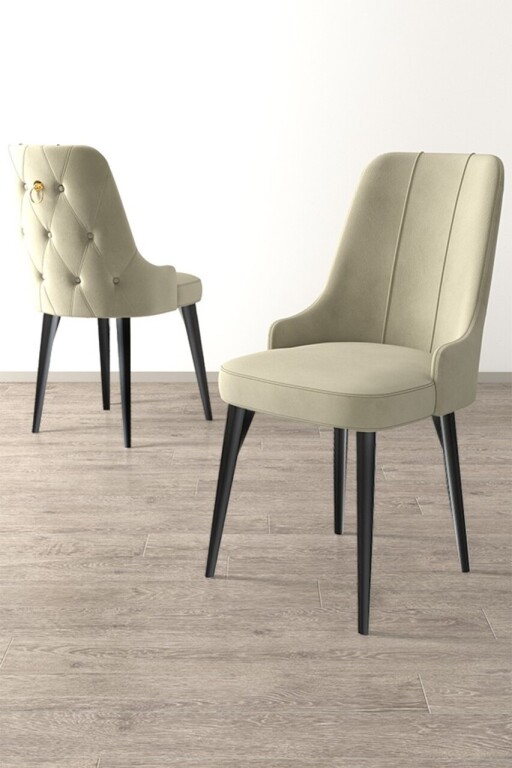 Set scaune 2 piese, Hanah Home, Newa, Crem/Negru