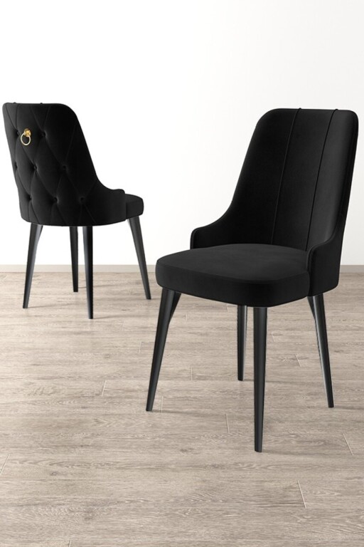 Set scaune 2 piese, Hanah Home, Newa, Negru