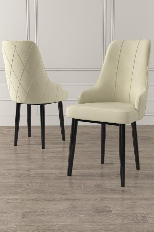 Set scaune 2 piese, Hanah Home, Trex, Crem/Negru