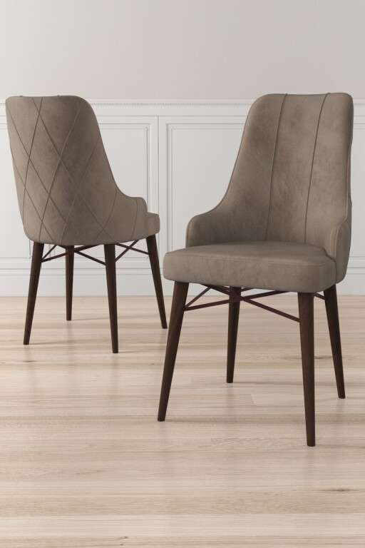 Set scaune 2 piese, Hanah Home, Neta, Cappuccino/Maro