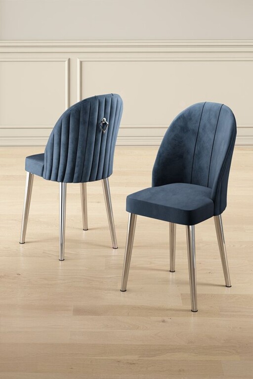 Set scaune 4 piese, Hanah Home, Mara, Antracit / Crom