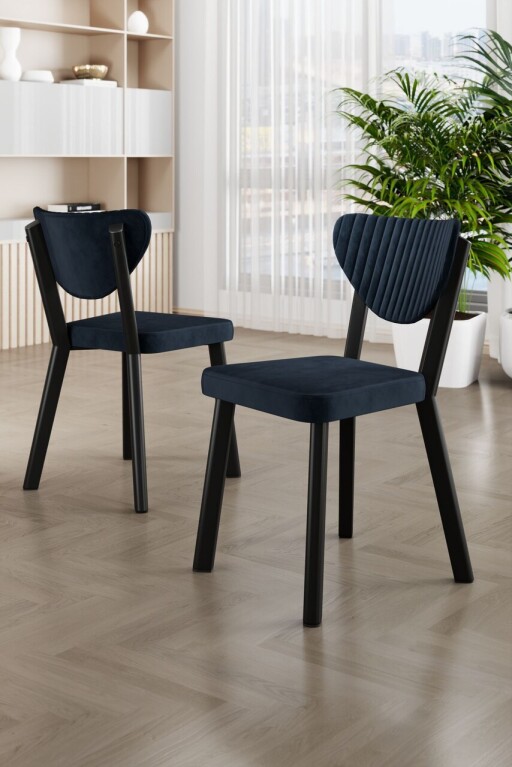 Set scaune 4 piese, Hanah Home, Arfe, Antracit / Negru