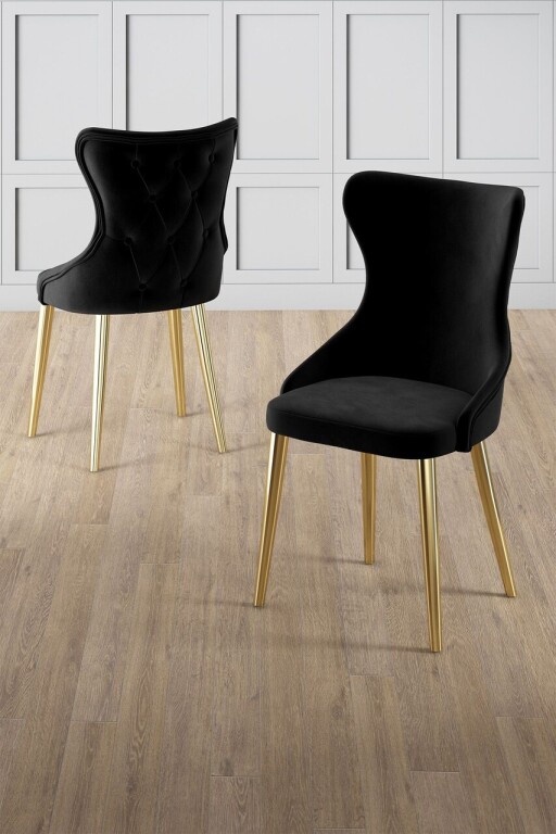 Set scaune 4 piese, Hanah Home, Alpa, Negru