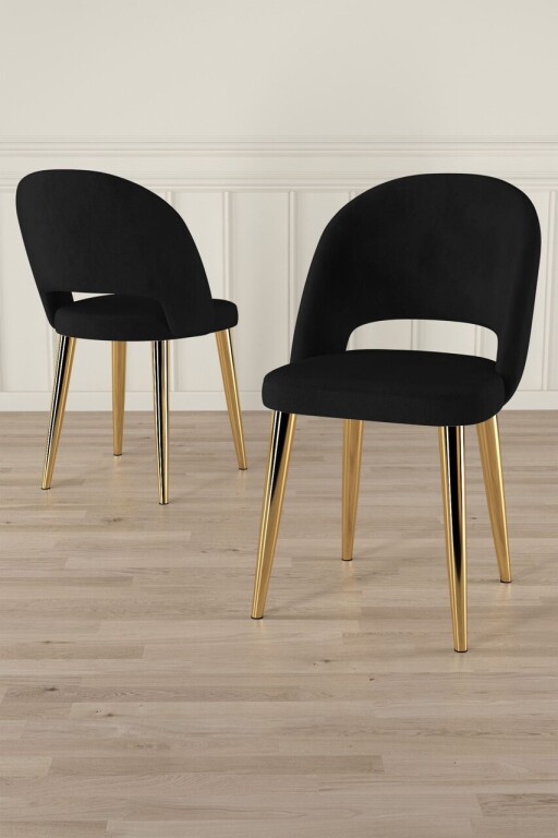 Set scaune 4 piese, Hanah Home, Pane, Negru