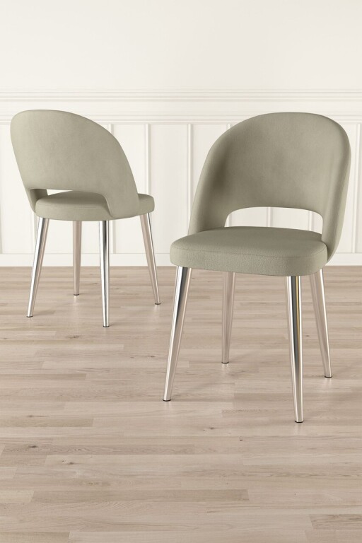 Set scaune 4 piese, Hanah Home, Pane, Crem / Crom