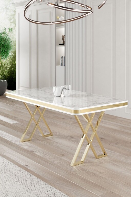 Masa, Hanah Home, Vals, Marmură albă/aur