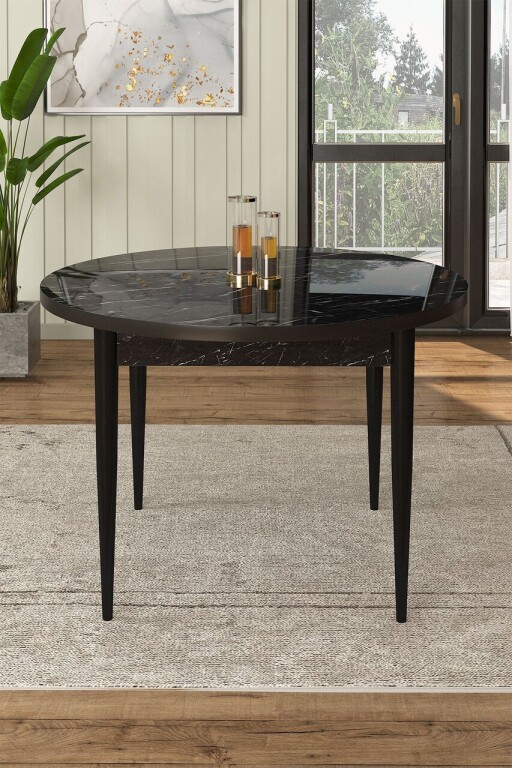 Masa, Hanah Home, Rox, Marmură neagră / Negru