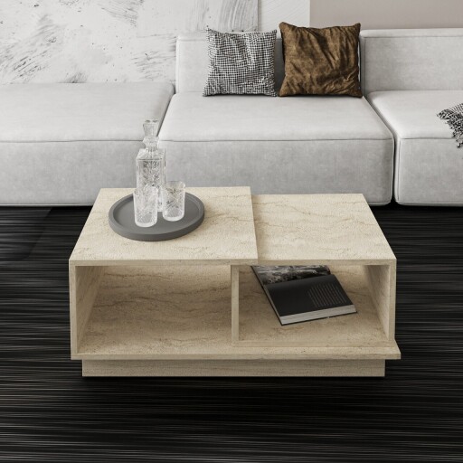 Masuta de cafea, Inarch, Consept, 90x36x45 cm, PAL, Travertin