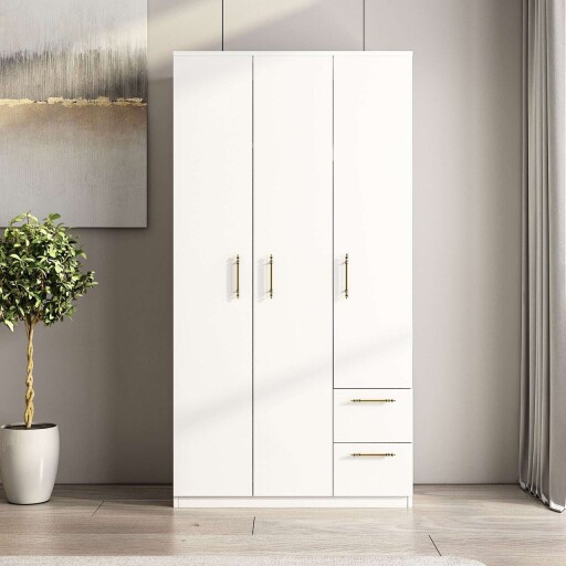 Dulap pentru haine, Inarch, Merlin, 90x171 cm, PAL, Alb