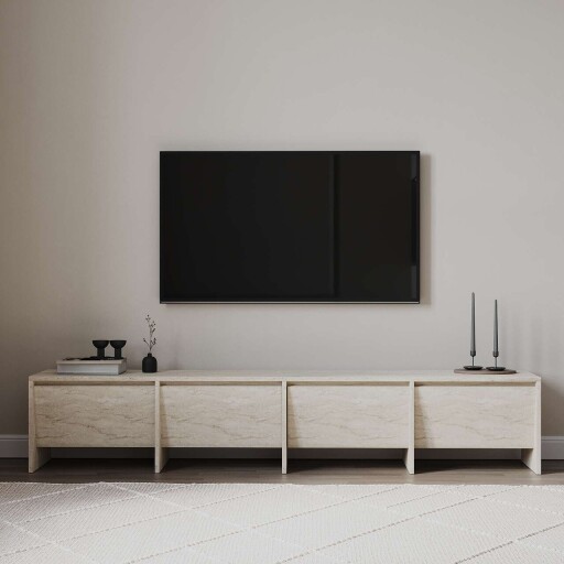 Comoda TV, Inarch, Laris 180, 180x40x35 cm, PAL, Travertin