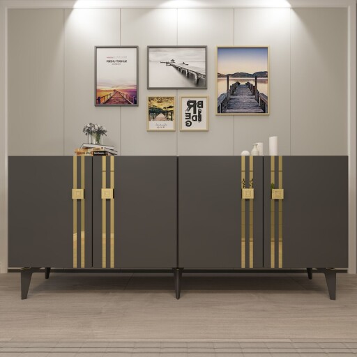 Consola, Olivia, Bahar KB150, 150x80x35 cm, PAL, Antracit